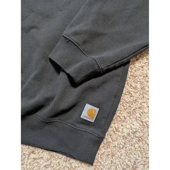 CARHARTT Men's Black Sweatshirt, Size 2X, SOFT; Loose Fit; Crewneck; Midweight - Picture 6 of 11